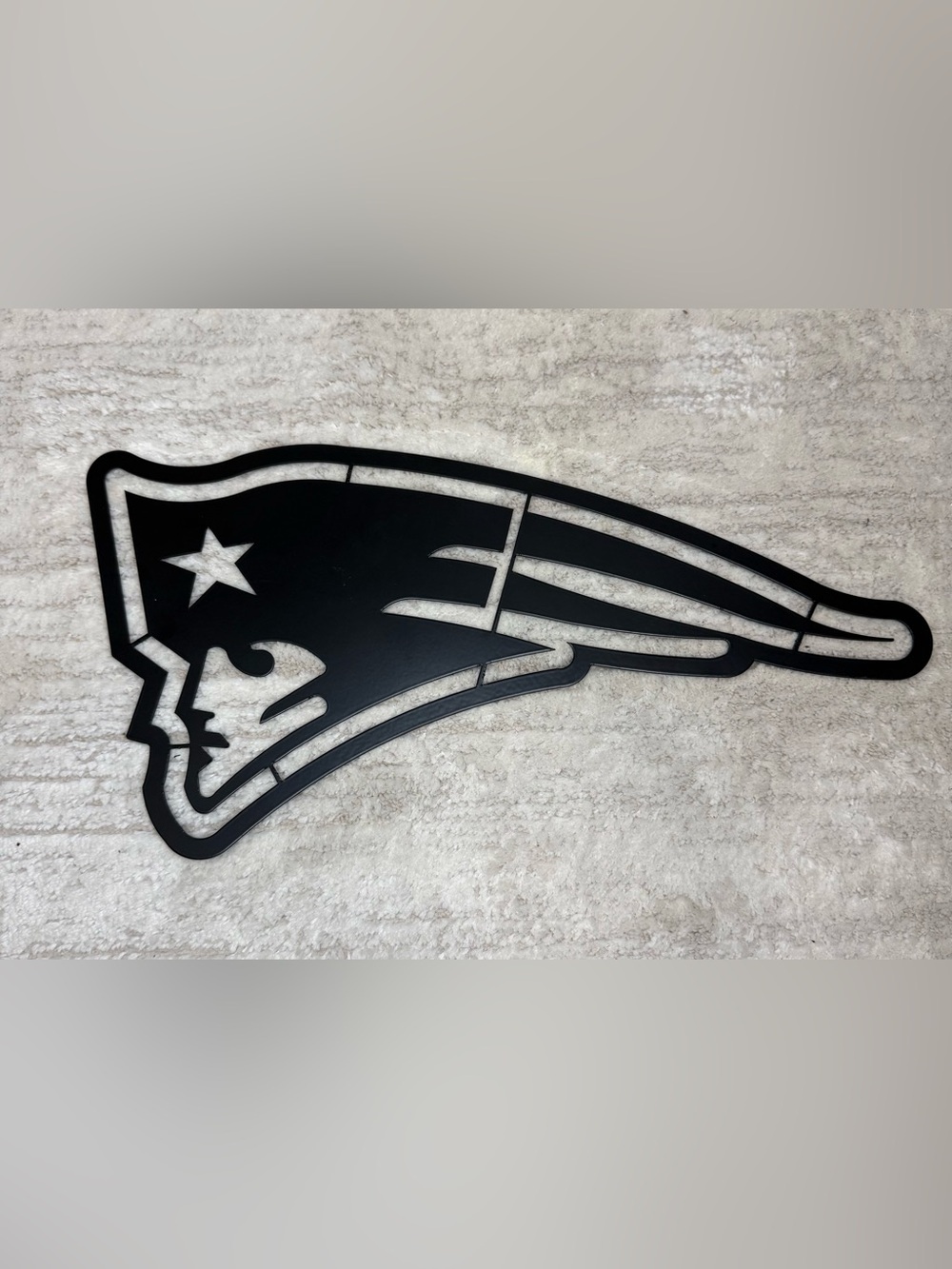 New England Patriots Metal Wall Art Black Football Fan Decor NFL Style Sign NEW